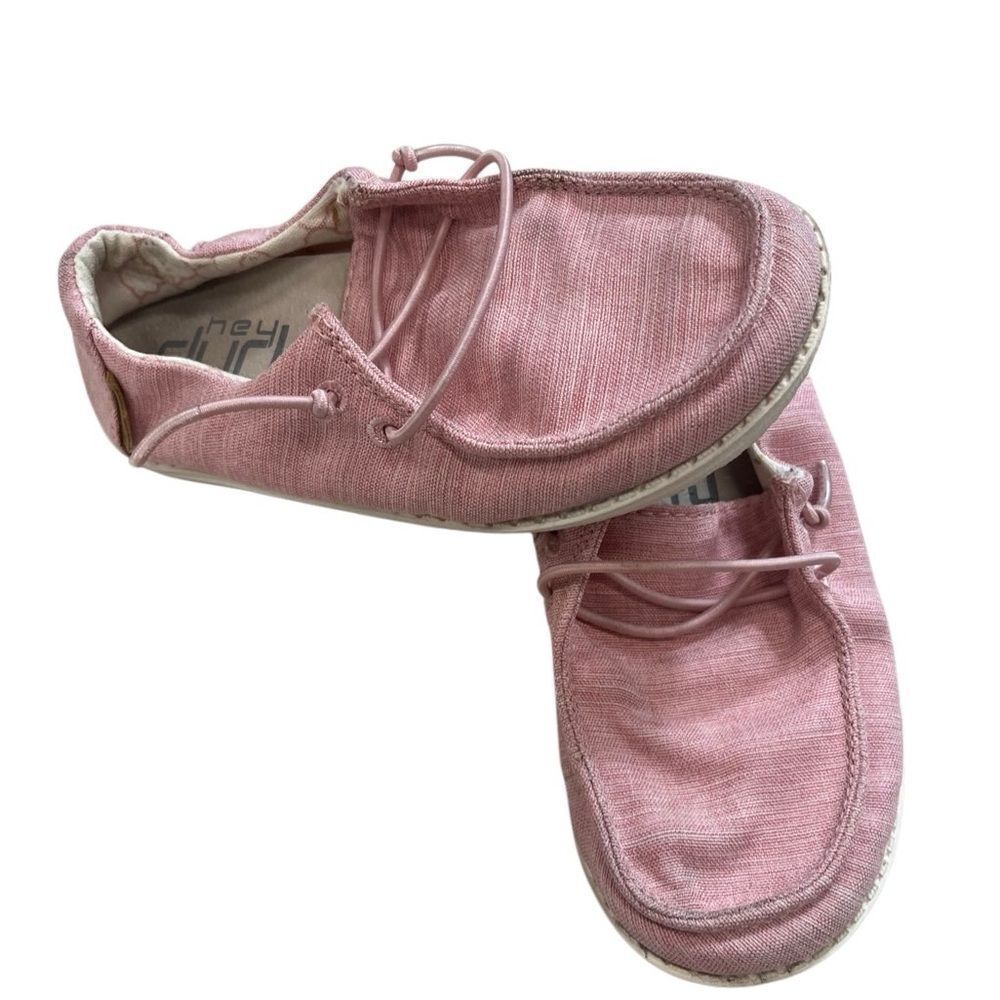 Hey Dude Linen Cotton Candy Wendy Youth Shoes Kids size 11